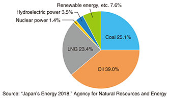 Fig. 1. Breakdown of Japan's primary energy supply (FY2017).