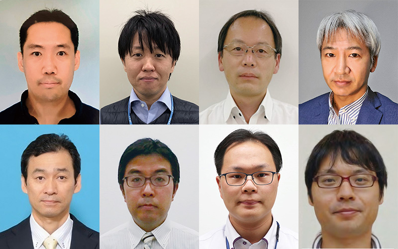 （上段左から）中平　俊朗／佐々木　元晴／鍋島　正義／小川　智明（下段左から）守山　貴庸／平賀　健／吉澤　健人／大串　幾太郎