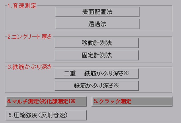図５　測定メニュー