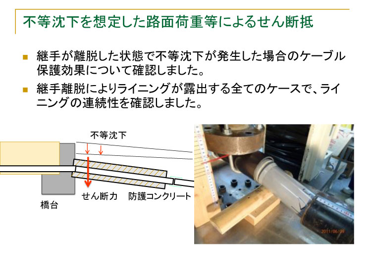 不等沈下を想定した路面荷重等によるせん断抵