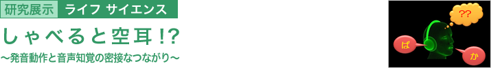 しゃべると空耳!? ~発音動作と音声知覚の密接なつながり~