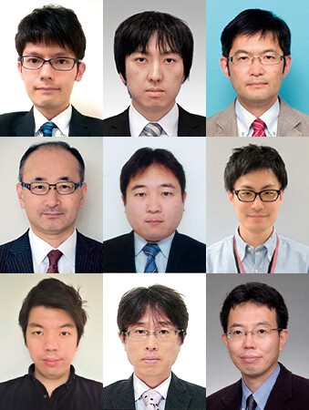 （上段左から）高田　健太／野崎　謙悟／倉持　栄一（中段左から）松尾　慎治／武田　浩司／藤井　拓郎（下段左から）北　翔太／新家　昭彦／納富　雅也