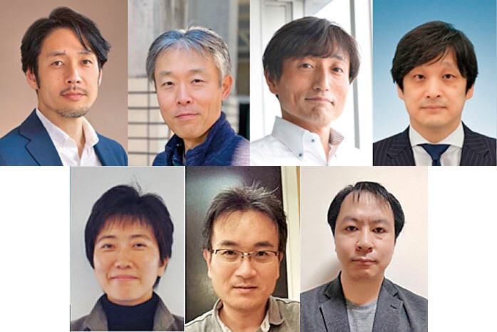 （上段左から）宮本　勝／中嶋　良彰／古賀　祐匠／西川　嘉樹（下段左から）宮島　麻美／折目　吉範／今野　俊一