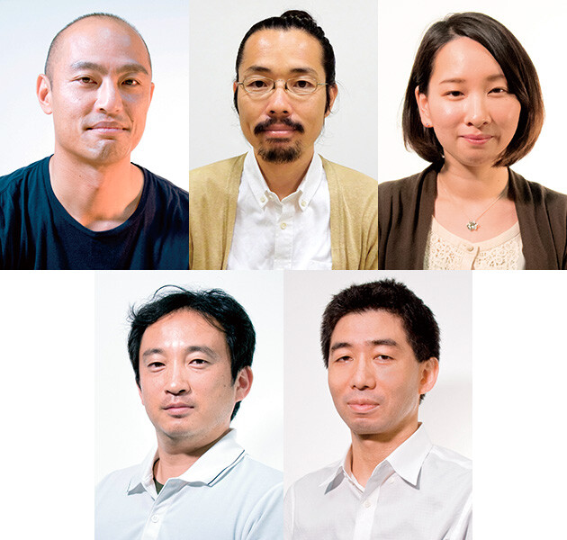 （上段左から）西條　直樹／藤野　正寛／村田　藍子（下段左から）大石　悠貴／渡邊　淳司
