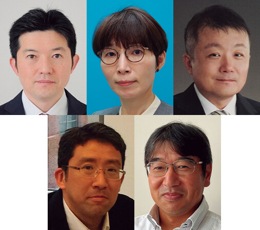 （上段左から）岡本　淳／柴田　朋子／田原　光穂（下段左から）藤原　正勝／増田　征貴