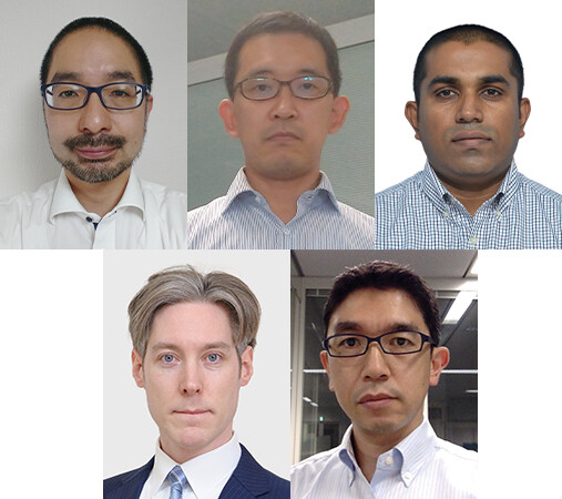 （上段左から）榑林　亮介／石崎　晃朗／Sampath Priyankara（下段左から）Christoph Schumacher／水野　伸太郎