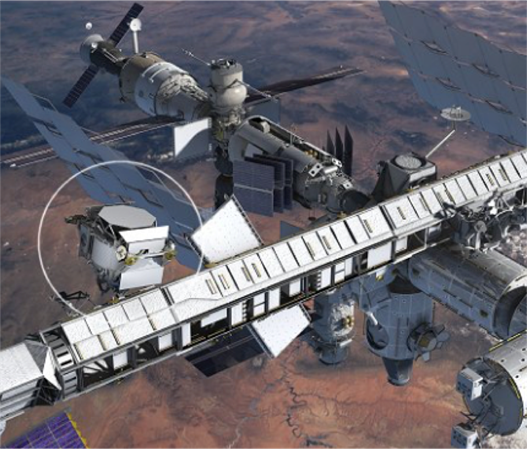 (画像出典:JAXA宇宙教育センター『ISS のトラスに取り付けられた AMS(イラスト)』)